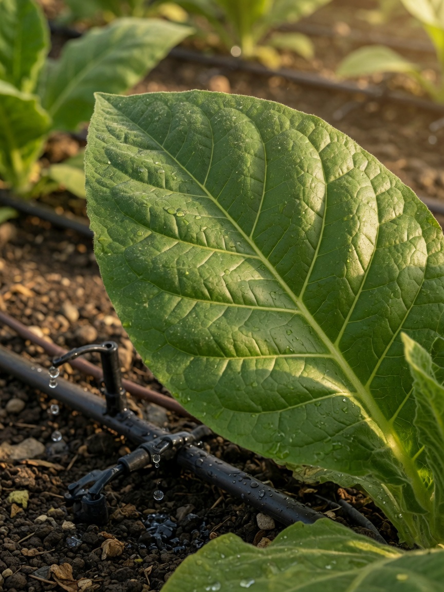 Schematic diagram of drip irrigation system in tobacco field: precise water supply is the foundation of high-quality tobacco leaves