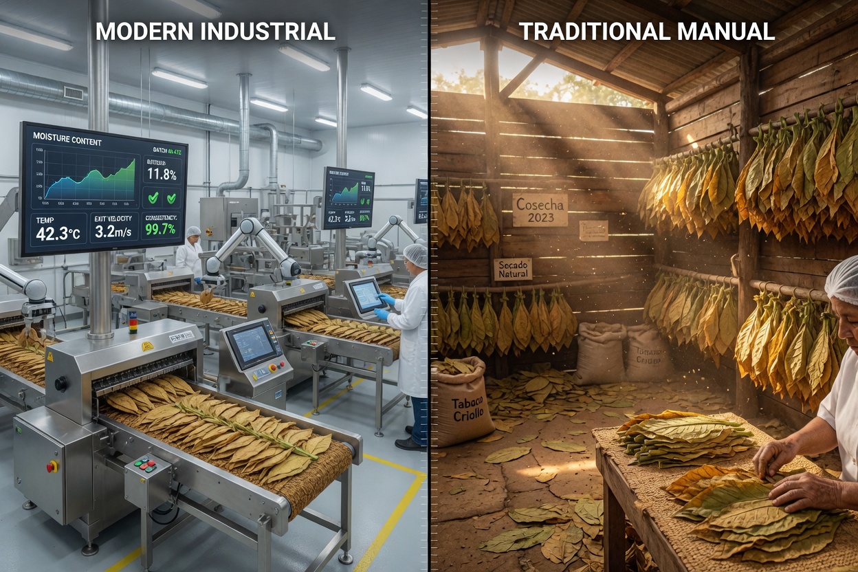 Processamento Industrial Moderno vs Tratamento Artesanal Tradicional